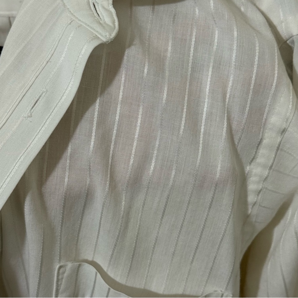 White Button Up Striped Shirt - Picture 6 of 8